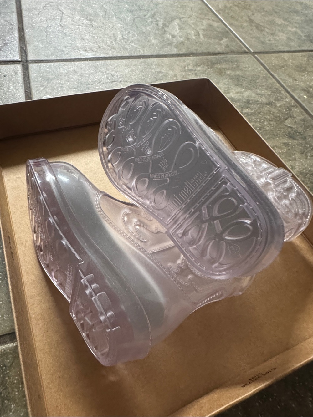 Mini Melissa Translucent clear Jelly Cowboy Boots - Picture 3 of 4